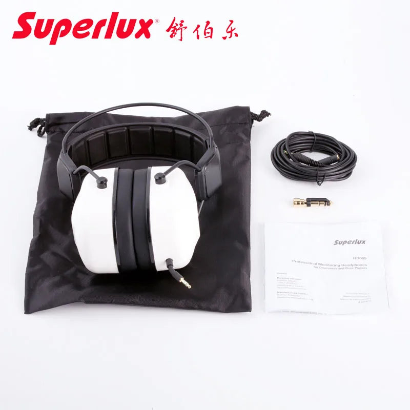 Fone de Ouvido Profissional Superlux HD665 - Ideal para Bateristas e Baixistas, Monitoramento e Gravação - Áudio e Gravação