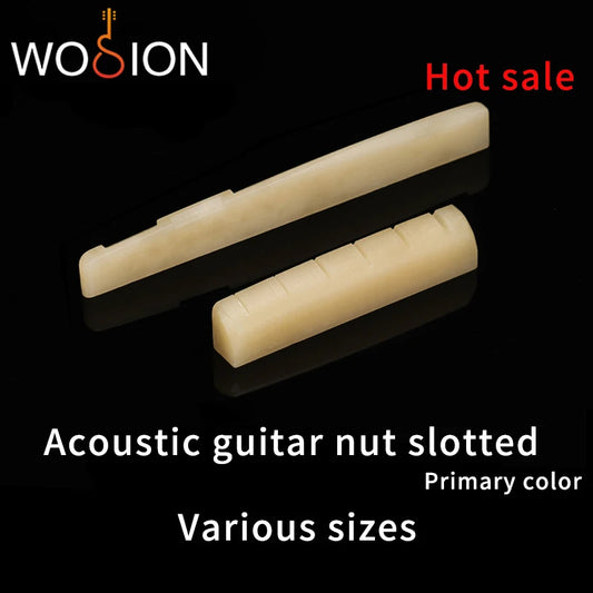 Nut para Guitarra Acústica e Clássica Wosion - Feito de Osso Bovino em Cor Natural, com Ranhuras para Trastes - Acessórios cordas
