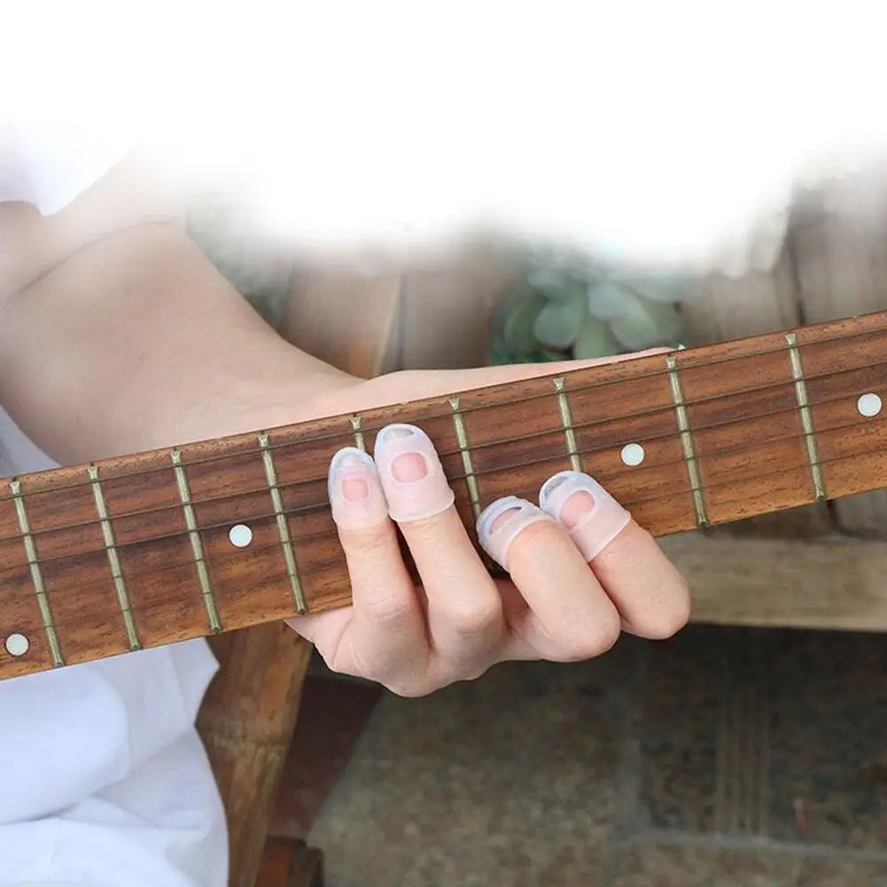 5 peças de luvas antiderrapantes para proteção dos dedos para Contrabaixo, Violão, Guitarra, Uukulele e instrumentos de corda - Acessórios cordas