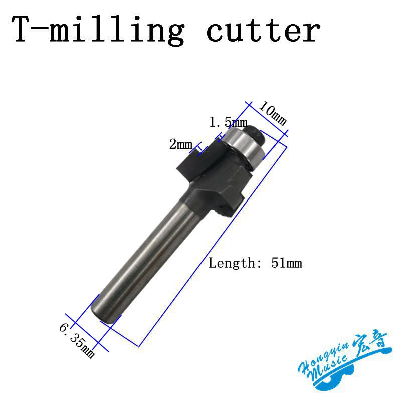 Ferramenta de Corte para Inlay de Guitarra - T-knife com Broca de Fresagem e Mandril 635 para Fabricação de instrumentos - Ferramentas