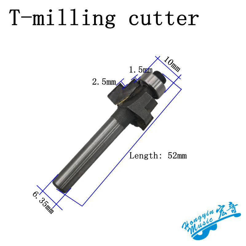 Ferramenta de Corte para Inlay de Guitarra - T-knife com Broca de Fresagem e Mandril 635 para Fabricação de instrumentos - Ferramentas