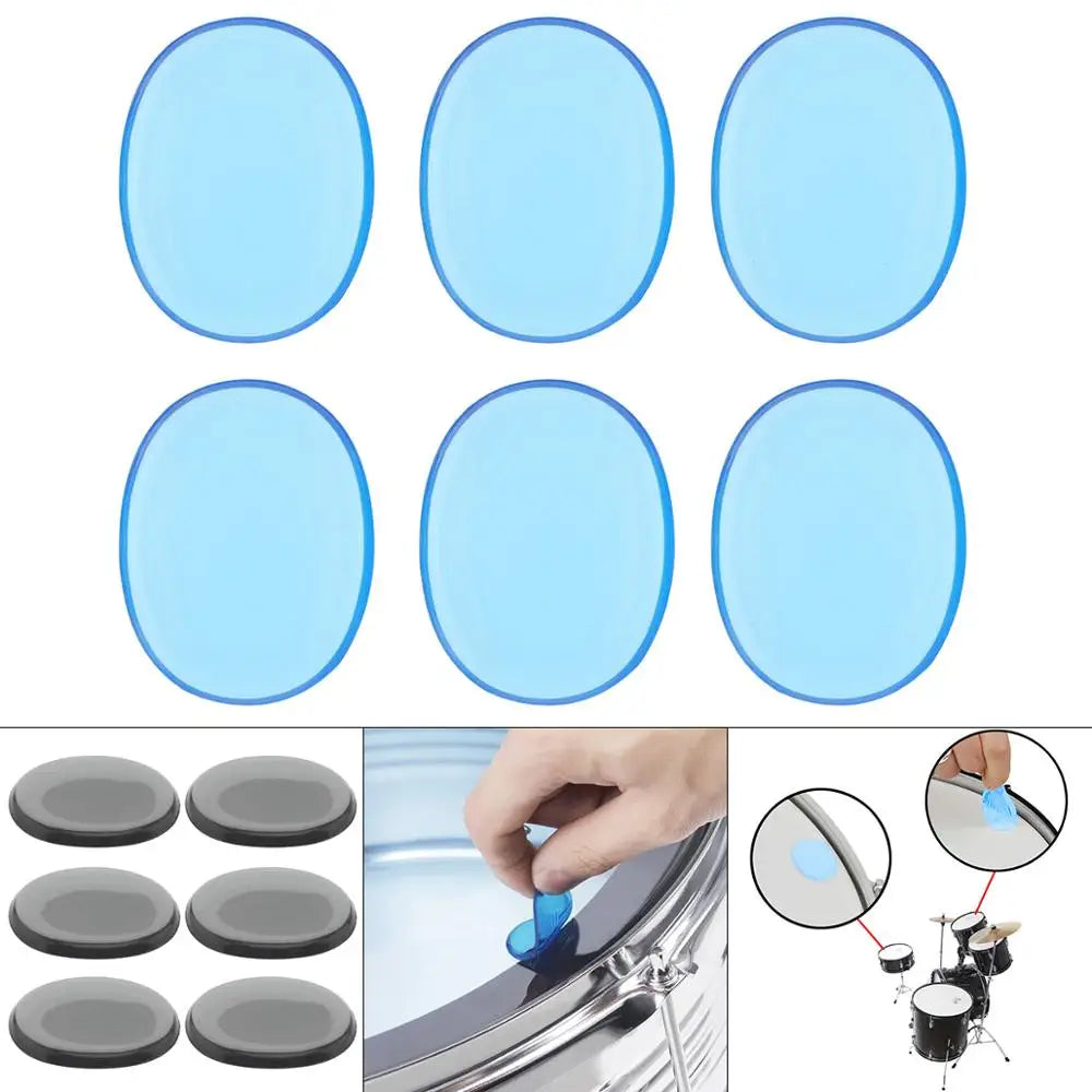 6/12/24 Pçs Almofada de Mudo para Bateria Silicone Transparente - Jazz Snare Drum Muffler 3 Cores Opcionais - Acessórios percussão