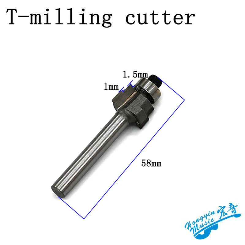 Ferramenta de Corte para Inlay de Guitarra - T-knife com Broca de Fresagem e Mandril 635 para Fabricação de instrumentos - Ferramentas
