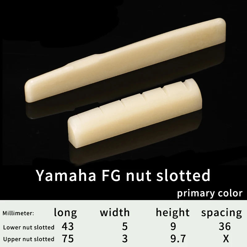 Nut para Guitarra Acústica e Clássica Wosion - Feito de Osso Bovino em Cor Natural, com Ranhuras para Trastes - Acessórios cordas