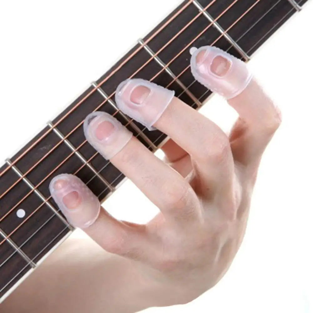 5 peças de luvas antiderrapantes para proteção dos dedos para Contrabaixo, Violão, Guitarra, Uukulele e instrumentos de corda - Acessórios cordas