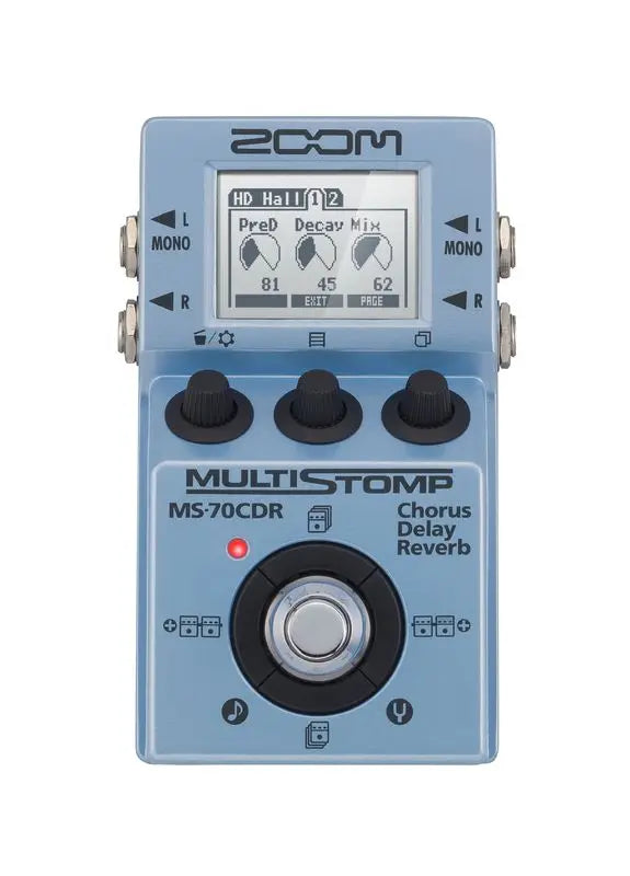 Pedal Multiefeito ZOOM MS-70CDR - Chorus, Delay, Reverb para Guitarra e Baixo - Stompbox Integrado MS50G/MS60B - Pedais