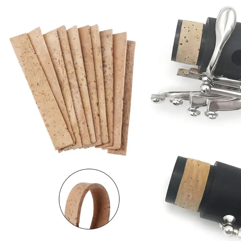 Kit Acessório de Substituição Saxofone Clarinete - Cortiça Bb Joint Rolhas Folhas 81x11x2mm, 10Pcs - Acessórios sopro reparo de Instrumentos Musicais