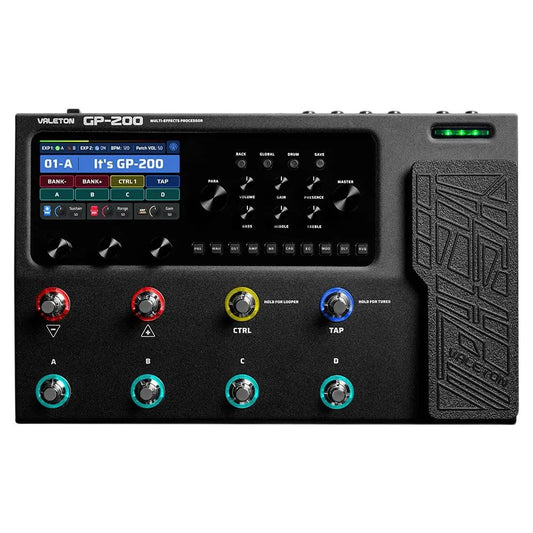 Modelador de Amplificador para Guitarra e Baixo Valeton GP-200 - Simulação IR, Multi-Efeitos, Loop de Efeitos, MIDI I/O e Pedal de Expressão - Pedais Multiefeitos