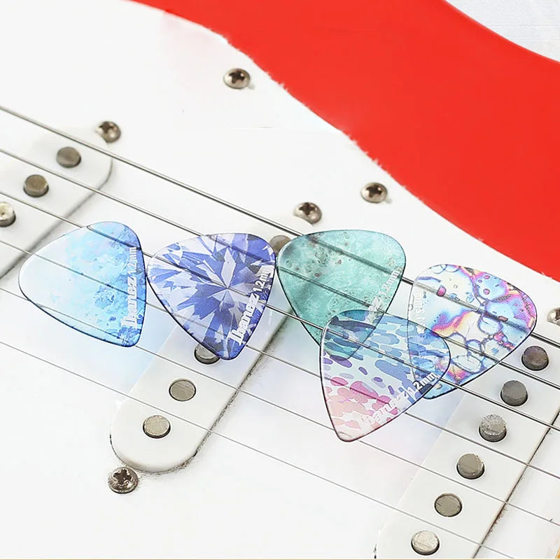 Palhetas de Guitarra Ibanez Série Kaleidoscope - Plectros Transparentes 1.0/1.2 mm - Acessórios Cordas