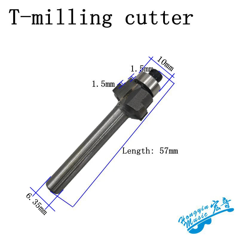Ferramenta de Corte para Inlay de Guitarra - T-knife com Broca de Fresagem e Mandril 635 para Fabricação de instrumentos - Ferramentas