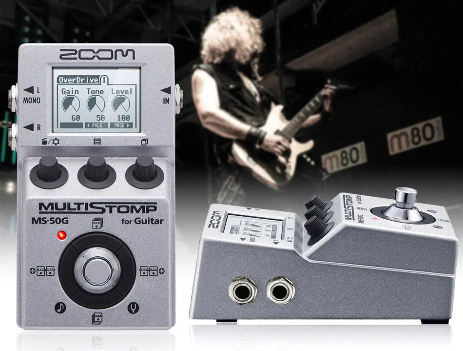 Pedal Multiefeito ZOOM MS-70CDR - Chorus, Delay, Reverb para Guitarra e Baixo - Stompbox Integrado MS50G/MS60B - Pedais