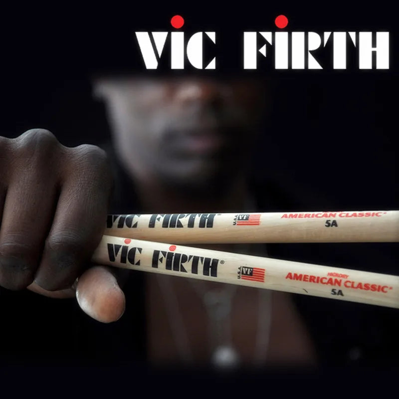 Par de Baquetas Profissionais Originais 5A, 5B e 7A em Hickory Americano Vic Firth - Acessórios percussão