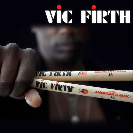 Par de Baquetas Profissionais Originais 5A, 5B e 7A em Hickory Americano Vic Firth - Acessórios percussão