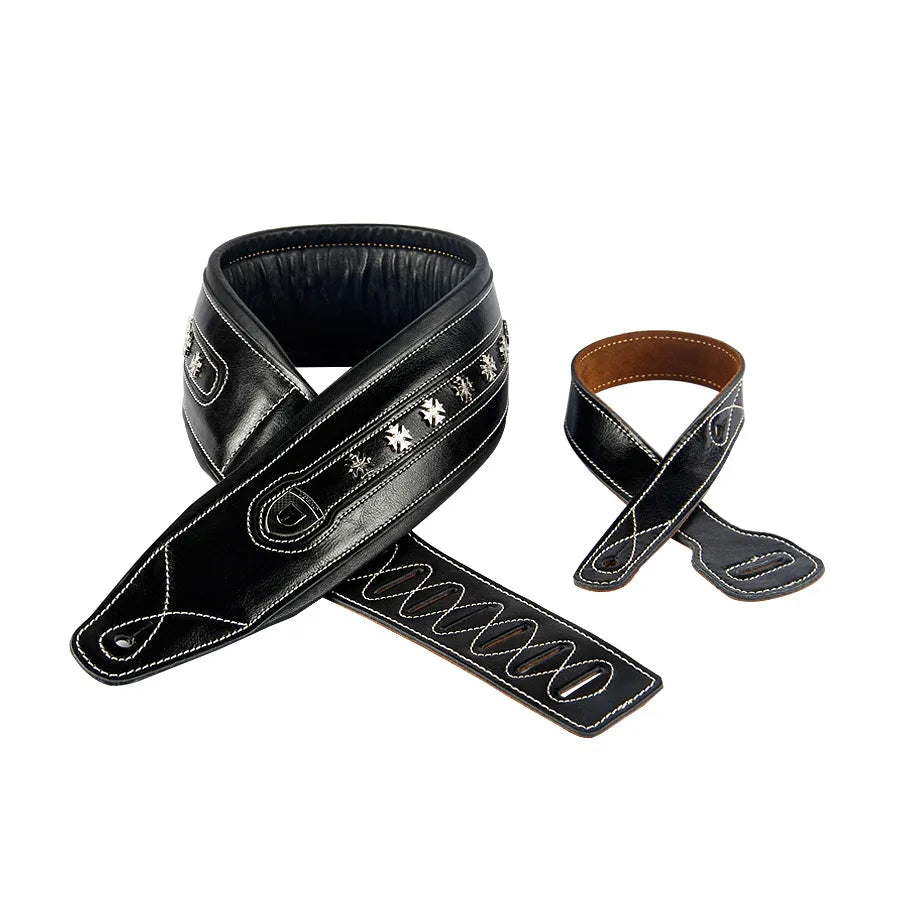 Correia para Baixo e Guitarra Ajustável - Couro de Vaca Macio e Durável YUEKO - Acessórios cordas