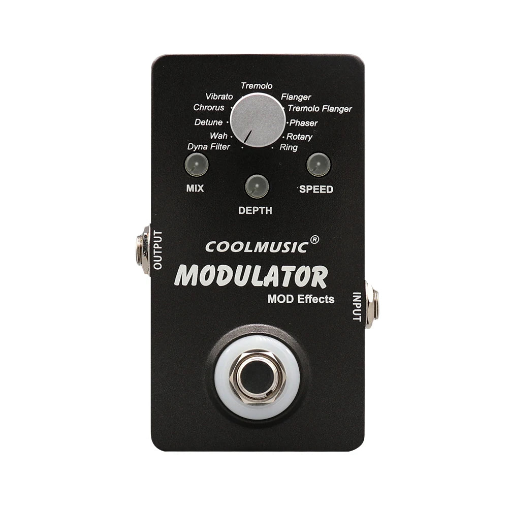Pedal Multiefeitos para Guitarra COOLMUSIC - Compressor, Modulação Digital, Wah, Reverb, Chorus, Flanger, Phaser e Vibrato - Pedais Multiefeitos