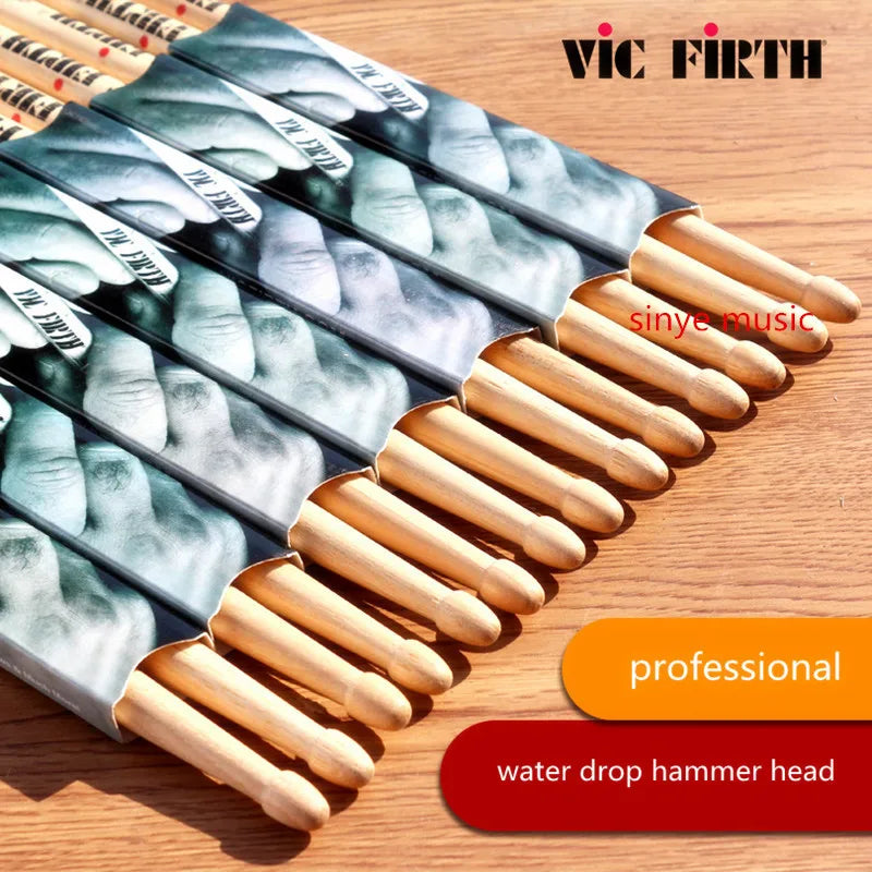 Par de Baquetas Profissionais Originais 5A, 5B e 7A em Hickory Americano Vic Firth - Acessórios percussão
