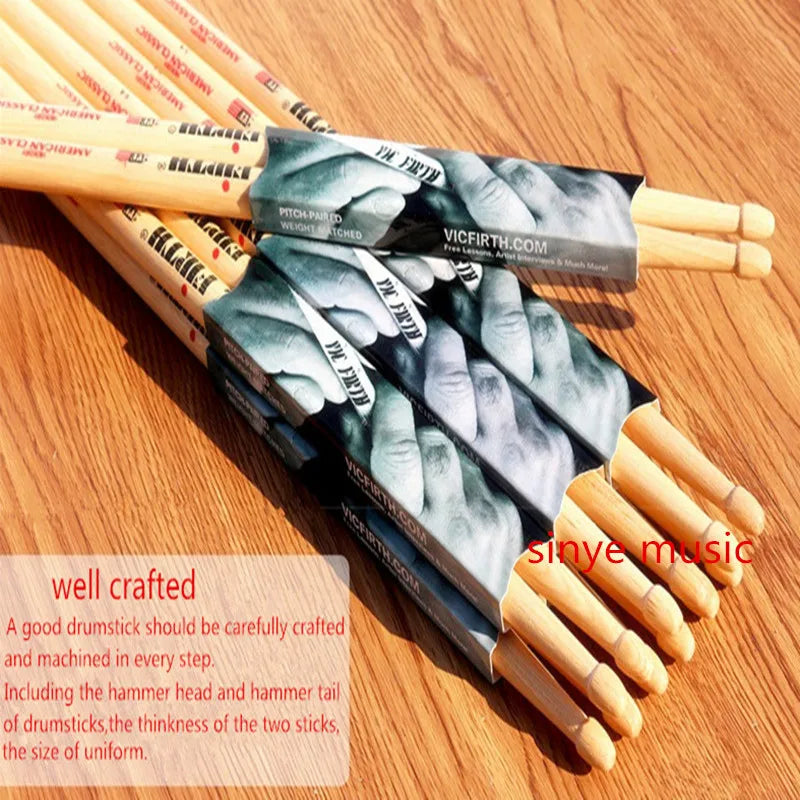 Par de Baquetas Profissionais Originais 5A, 5B e 7A em Hickory Americano Vic Firth - Acessórios percussão