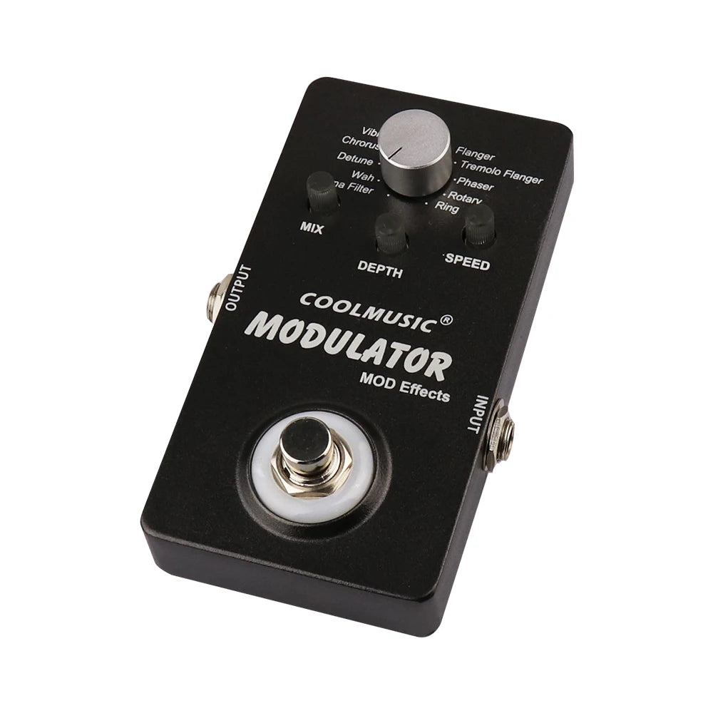 Pedal Multiefeitos para Guitarra COOLMUSIC - Compressor, Modulação Digital, Wah, Reverb, Chorus, Flanger, Phaser e Vibrato - Pedais Multiefeitos