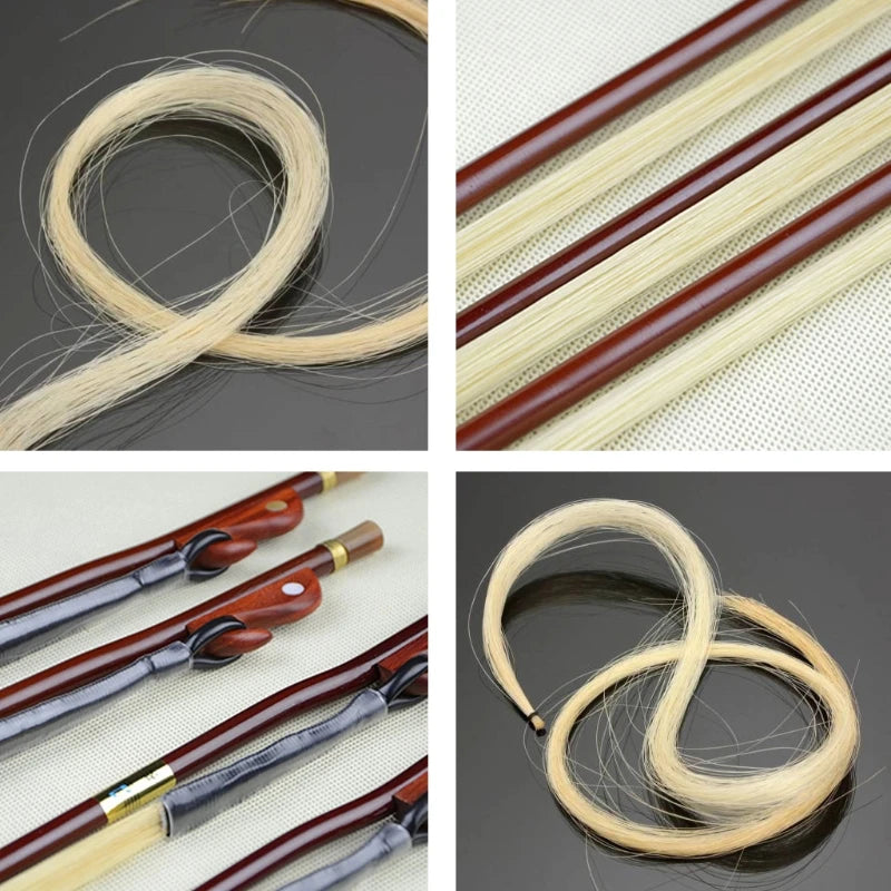 Crina Cavalo para arco de violino - 79cm Natural Branco - Acessórios cordas