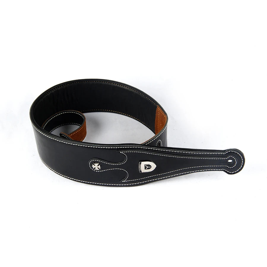 Correia para Baixo e Guitarra Ajustável - Couro de Vaca Macio e Durável YUEKO - Acessórios cordas