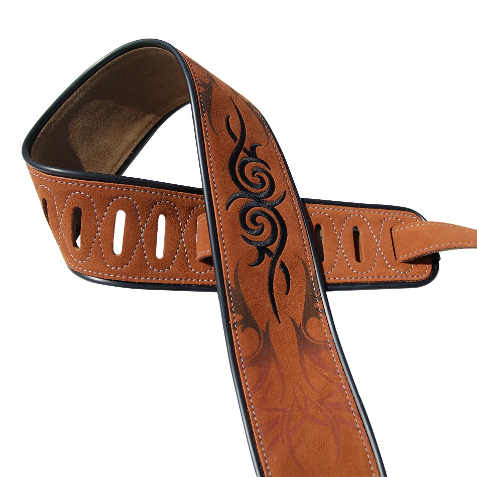 Correia para Baixo e Guitarra Ajustável - Couro de Vaca Macio e Durável YUEKO - Acessórios cordas