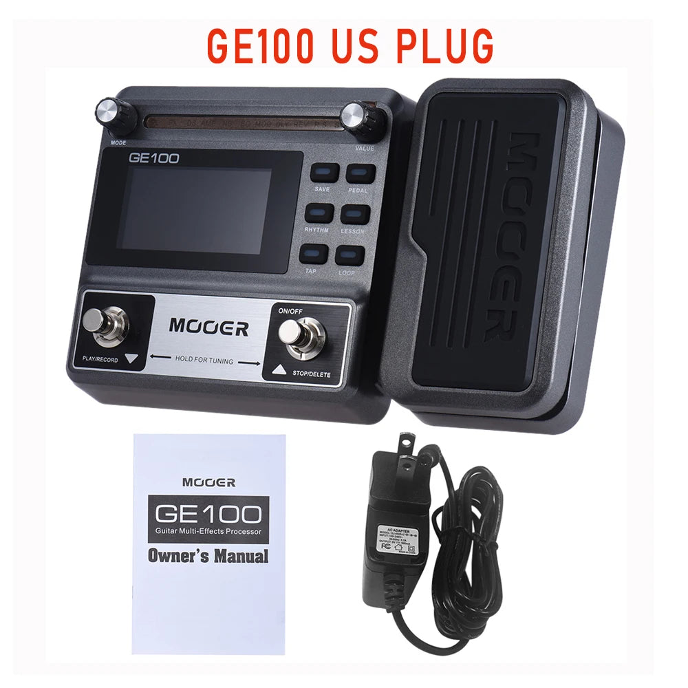 Pedal Multiefeitos com Looper para Guitarra MOOER GE150/GE100 - 55 Modelos de Amplificador, 151 Efeitos, Looper dos Anos 80 e 40 Ritmos de Bateria - Multiefeitos