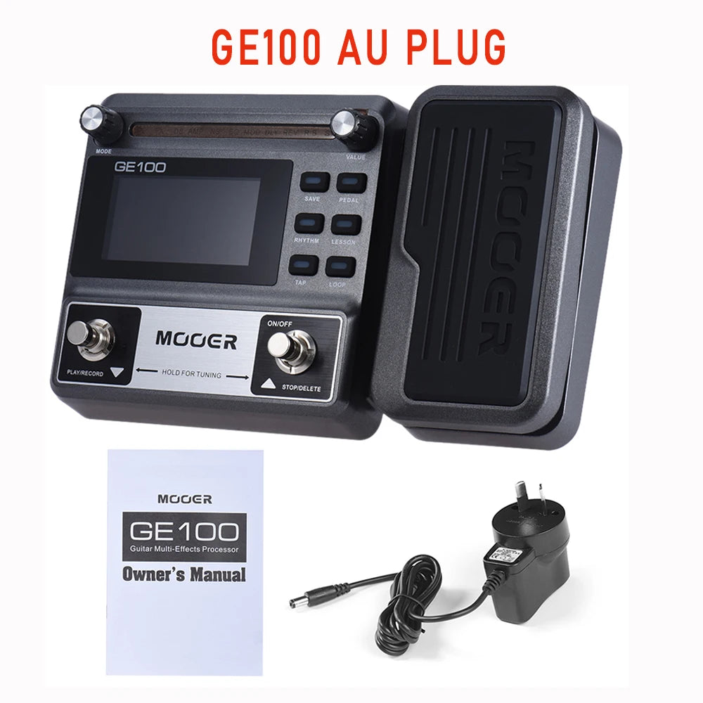 Pedal Multiefeitos com Looper para Guitarra MOOER GE150/GE100 - 55 Modelos de Amplificador, 151 Efeitos, Looper dos Anos 80 e 40 Ritmos de Bateria - Multiefeitos