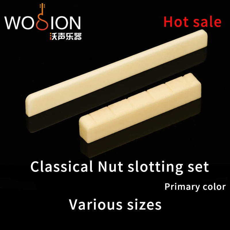 Nut para Guitarra Acústica e Clássica Wosion - Feito de Osso Bovino em Cor Natural, com Ranhuras para Trastes - Acessórios cordas