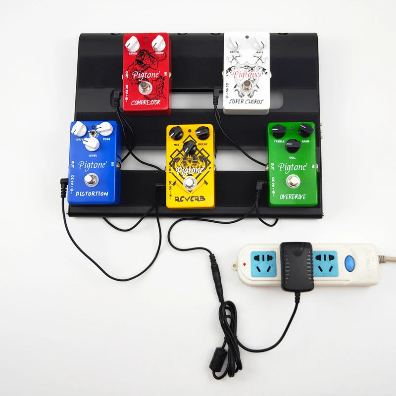 Fonte de Alimentação para Pedal de Efeitos de Guitarra Elétrica 5 vias - 9V DC 1A, Plugues US, EU, UK, JP, AU - Periféricos Efeitos Pedais