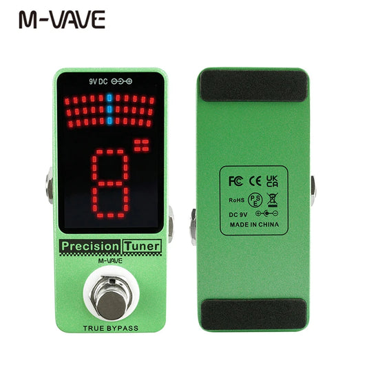 Pedal Afinador M-VAVE Precision com Display LED e True Bypass para Guitarra Elétrica, Baixo Cromático e Cuvave - Pedais
