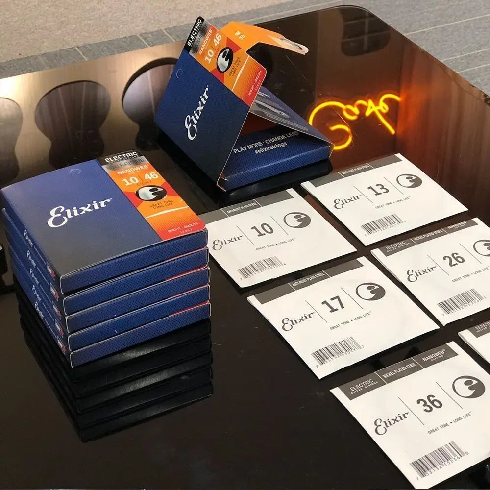 Kit com 12 Jogos de Cordas Elixir para Violão – Nanoweb Phosphor (Modelos 16002, 16027, 16052, 16077, 16102) - Acessórios cordas