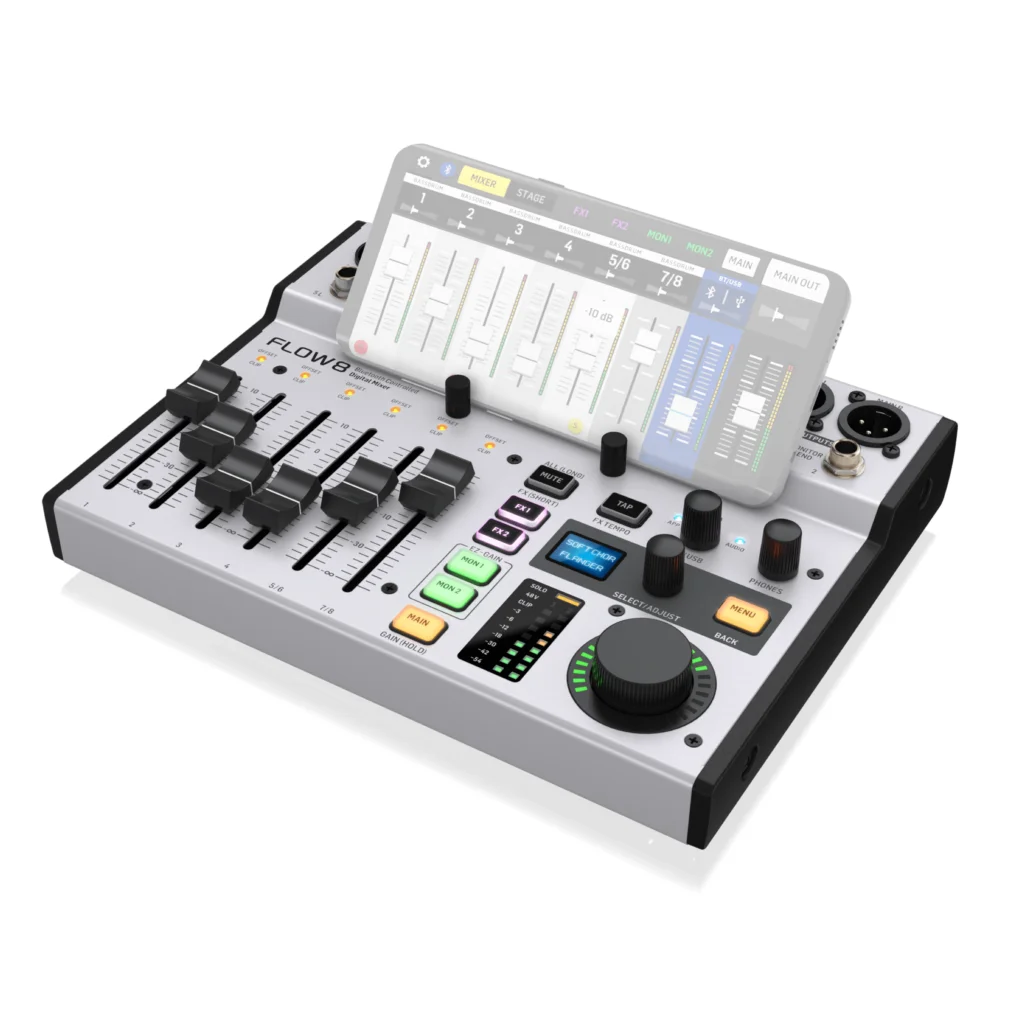 Mixer Digital 8 canais BEHRINGER Flow 8 - 8 Entradas, 2 Processadores de Efeitos e Interface USB/Áudio para Controle Remoto via Bluetooth - Mixers