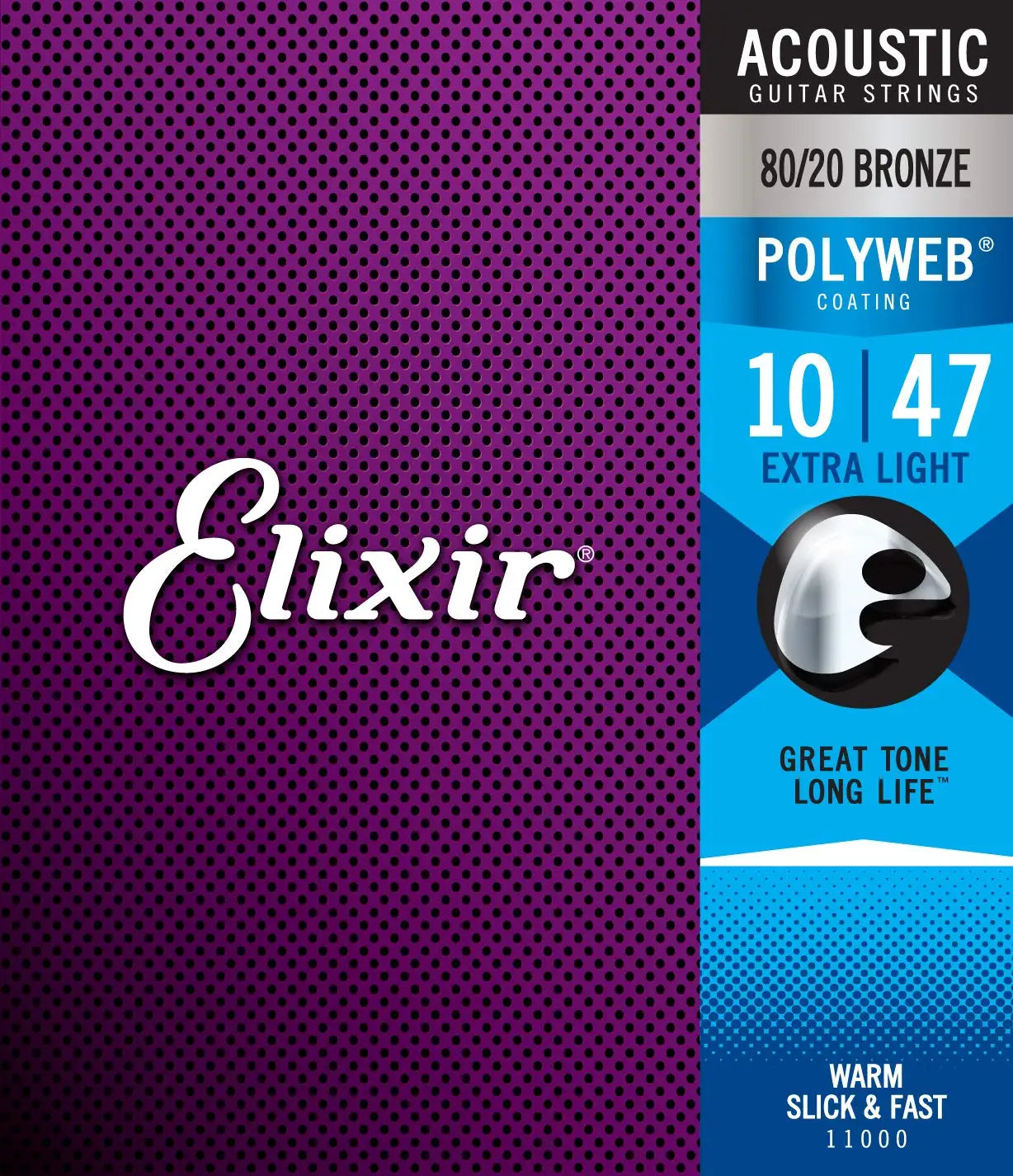 Conjunto de Cordas para Guitarra Elixir Nanoweb Acústica / Elétrica 16027 11052 11002 11027 16002 16052 12002 12052