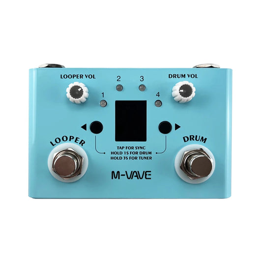 Pedal Looper de Bateria com 30 Baterias e 11 Minutos de Gravação, Afinador de Alta Precisão - M-VAVE LOST TEMPO CUVAVE - Pedal