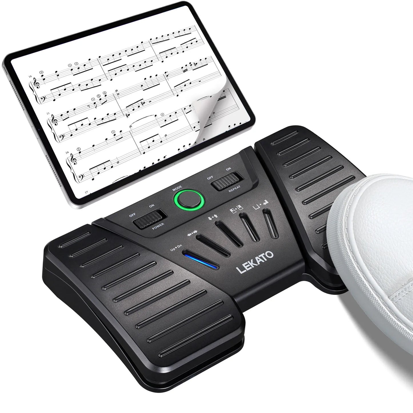 Controle Pedal Sem Fio Bluetooth para Virar Páginas de apps LEKATO - Periféricos