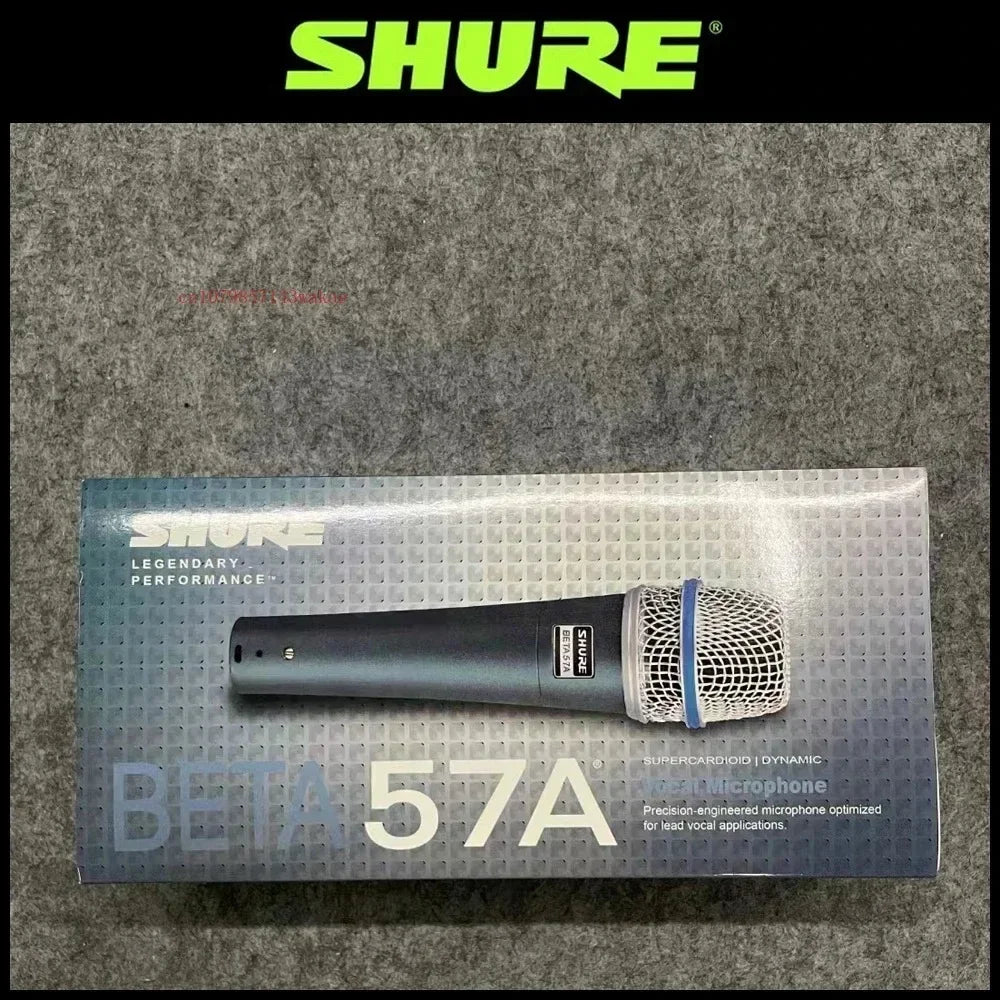Microfone com Fio SHURE BETA 57A Dinâmico Cardióide - Estúdio, Gravação em Casa, Karaoke, Música e Performance ao Vivo - Microfones