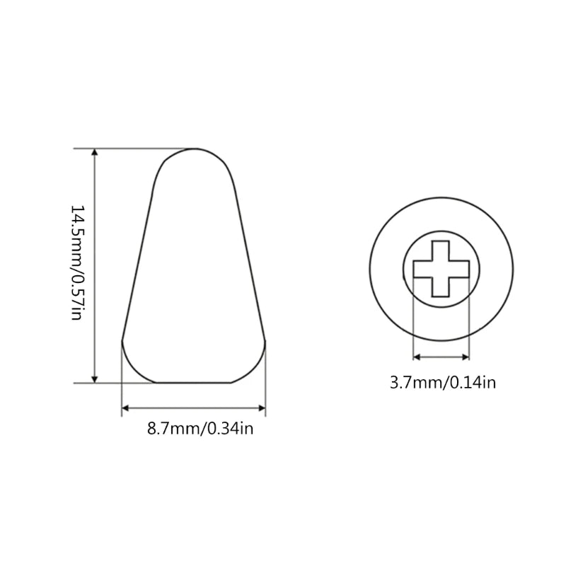 Kit com 5 Peças de Botões de Substituição para Chave de 3 ou 5 Vias de Guitarra - Plástico para Seletores de Captadores de Guitarra Elétrica - Acessórios cordas
