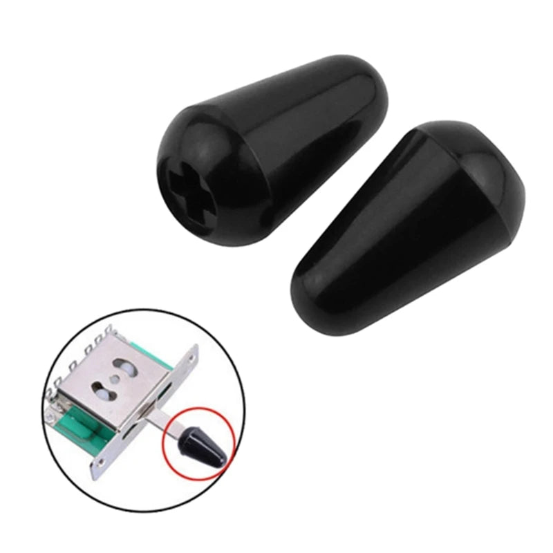 Kit com 5 Peças de Botões de Substituição para Chave de 3 ou 5 Vias de Guitarra - Plástico para Seletores de Captadores de Guitarra Elétrica - Acessórios cordas