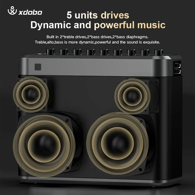 Caixa de Som Bluetooth 200W - Potente, Sem Fio, com Subwoofer, TWS, para Karaokê, Transmissão ao Vivo e Portátil para Exterior - Áudio e Gravação