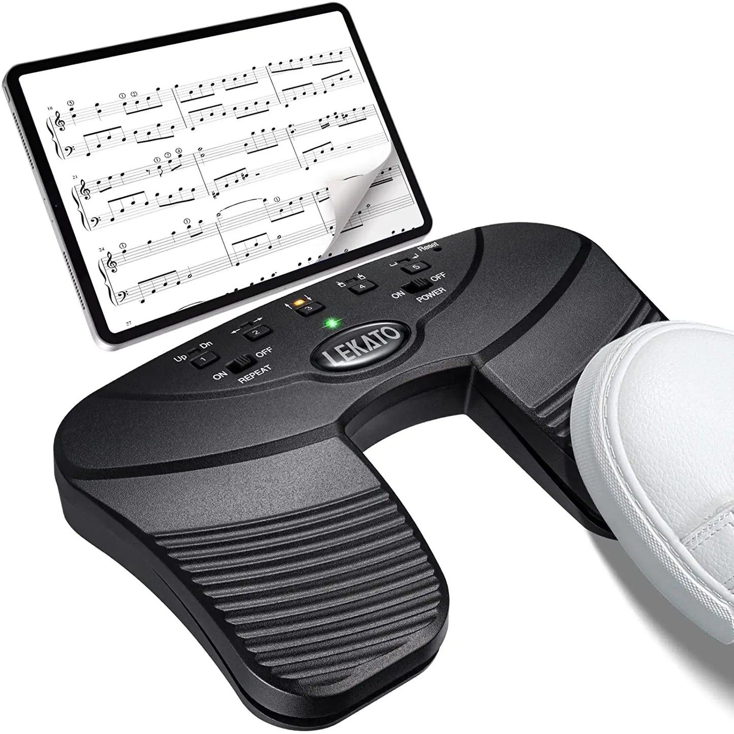 Pedal de Troca de Página Bluetooth LEKATO - Pedal Sem Fio e Recarregável para iPad, iPhone, Tablet e Laptop - Periféricos