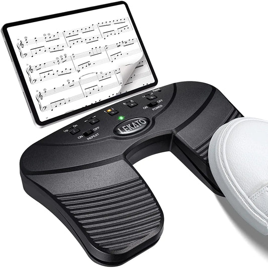 Pedal de Troca de Página Bluetooth LEKATO - Pedal Sem Fio e Recarregável para iPad, iPhone, Tablet e Laptop - Periféricos