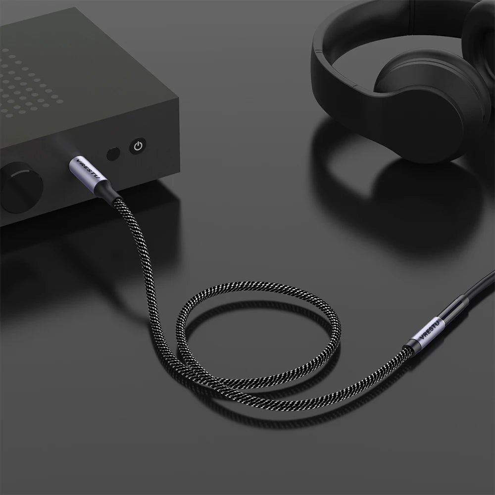 Adaptador de Áudio Estéreo 6.35mm Macho para 3.5mm Fêmea - Cabo para Fones de Ouvido, Amplificador, Microfone e Alto-falantes e Guitarra - Acessórios auxiliares