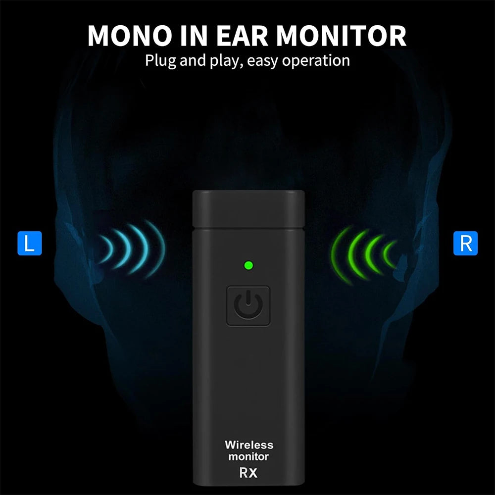 Sistema de Monitor In-Ear Sem Fio UHF Profissional Lavalier - Cartão de Som Digital para Palco e Transmissão, Transmissor e Receptor - Periféricos Acessórios