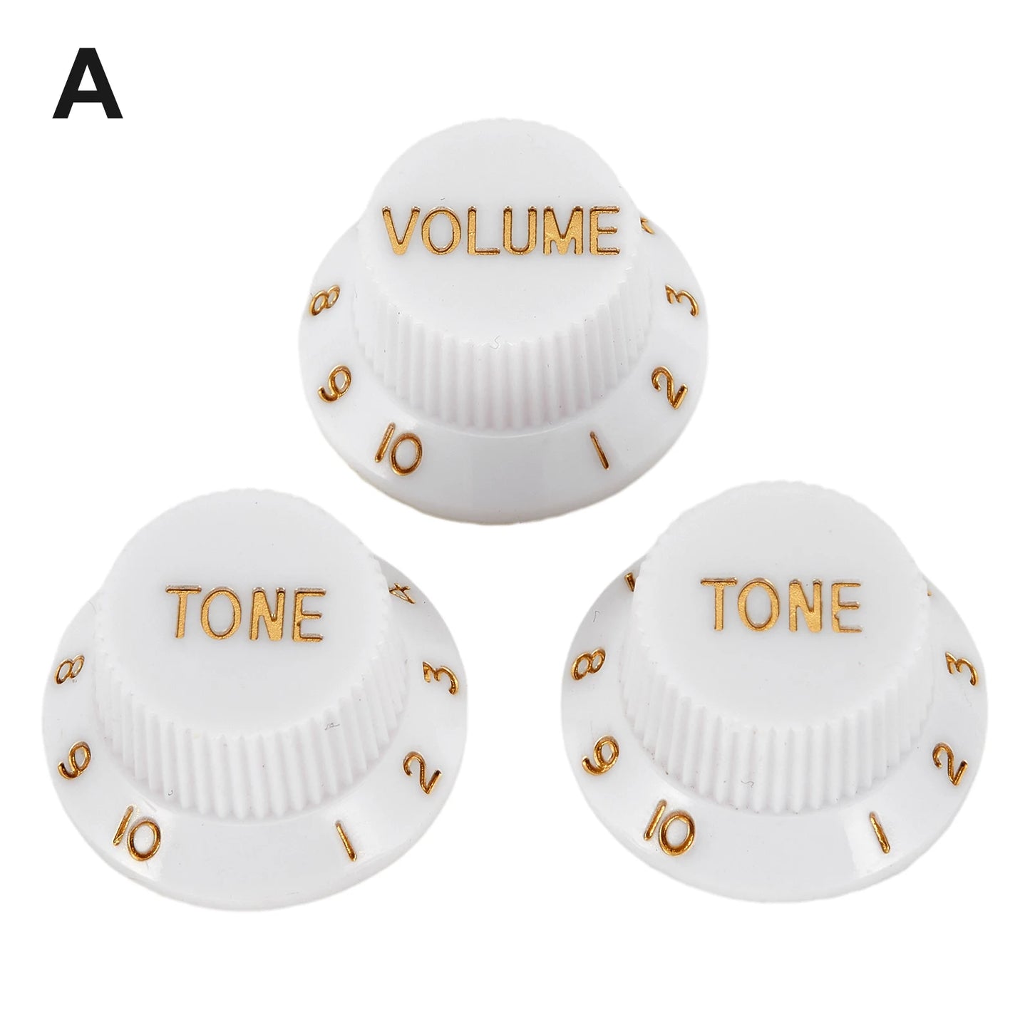 Kit com 3 acabamentos de knobs para Guitarra Strat - 1 de Volume e 2 de Tone para Guitarras ST SQ ou de Tipo Similar - Acessórios cordas