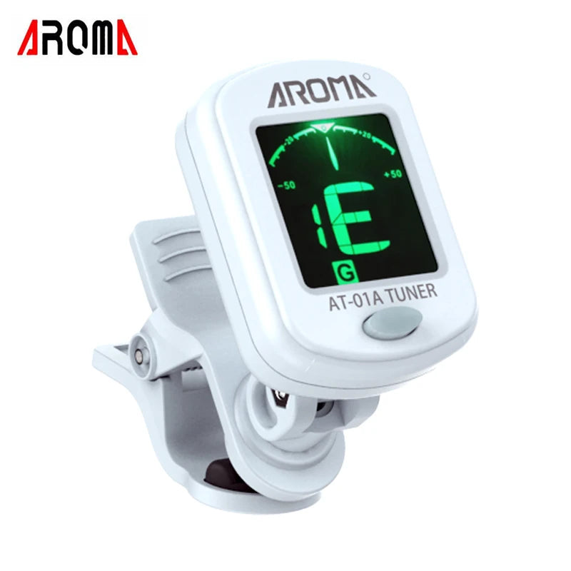 Afinador Eletrônico Clip-On Cromático com Rotação de 360 Graus e 5 Modos de Afinação - Afinador Acouway para Guitarra, Ukulele, Violino e Baixo - Acessórios cordas