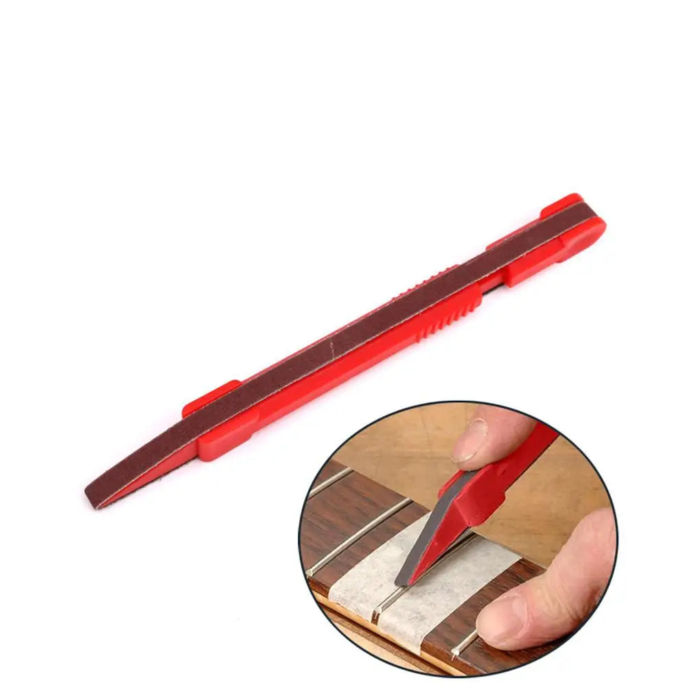 Ferramenta de Polimento de Trastes para Guitarra e Baixo - Lixa para Escala, Reparação de Trastes, Preenchimento de Ranhura de Cavalete, Acessórios para Guitarra - Ferramentas