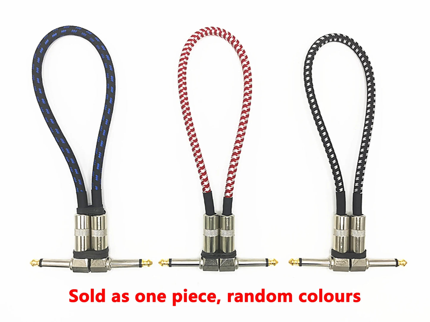 Cabo de Conexão para Efeitos de Guitarra 6.35 Monobloco - Cabo Blindado para Efeitos 15-30cm - Acessórios auxiliares