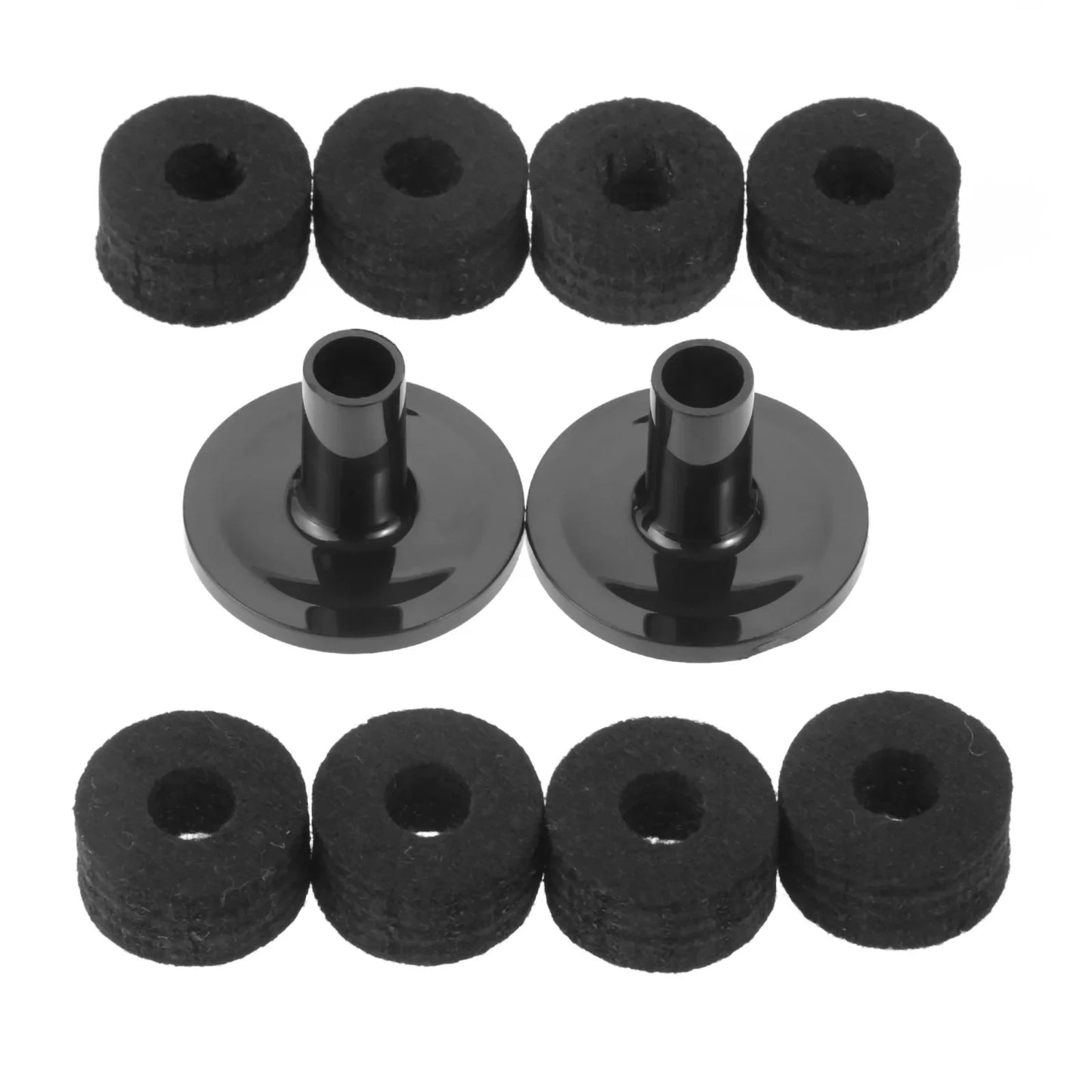 Conjunto com 10 Arruelas de Feltro de 25mm para Suporte de Prato com Tubos para Prato de Bateria - Acessórios Percussão