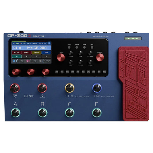 Modelador de Amplificador para Guitarra e Baixo Valeton GP-200X 10 Anos de Aniversário - Simulação IR, Multi-Efeitos, FX Loop, MIDI e Pedal de Expressão - Multiefeitos