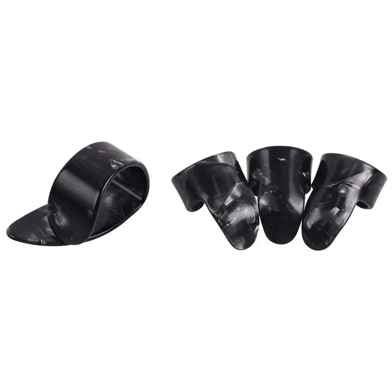 Kit com 4 Peças: 1 Polegar + 3 Palhetas de Dedo em Silicone, Protetor de Dedo para Iniciantes - Acessórios cordas